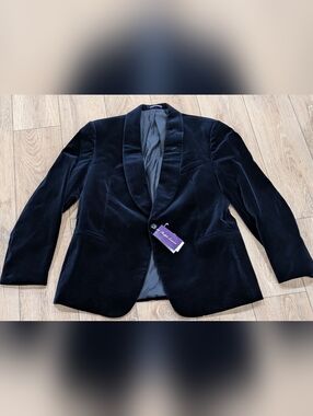 $2495 Ralph Lauren Purple Label Classic Velveteen Dinner Jacket Navy 46R